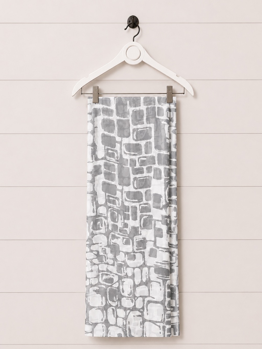 Abstract Gray and White Infinity Scarf